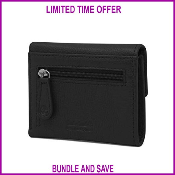 Leather RFID Blocking Wallet with Zippered Coin Purse & Snap Closure - Picture 4 of 6